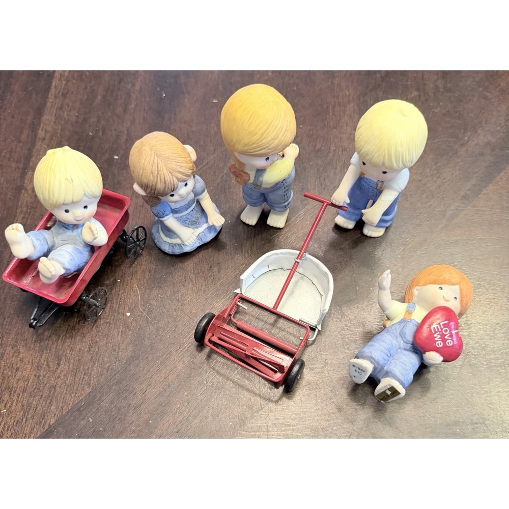 Lot of 5 Enesco Country cousins Wagon Lawnmower